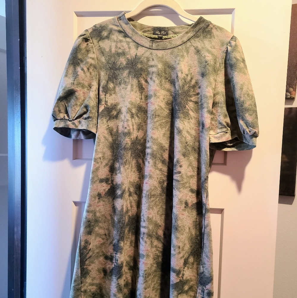 Lily Rose Green Tie Dye Tunic XL NWT